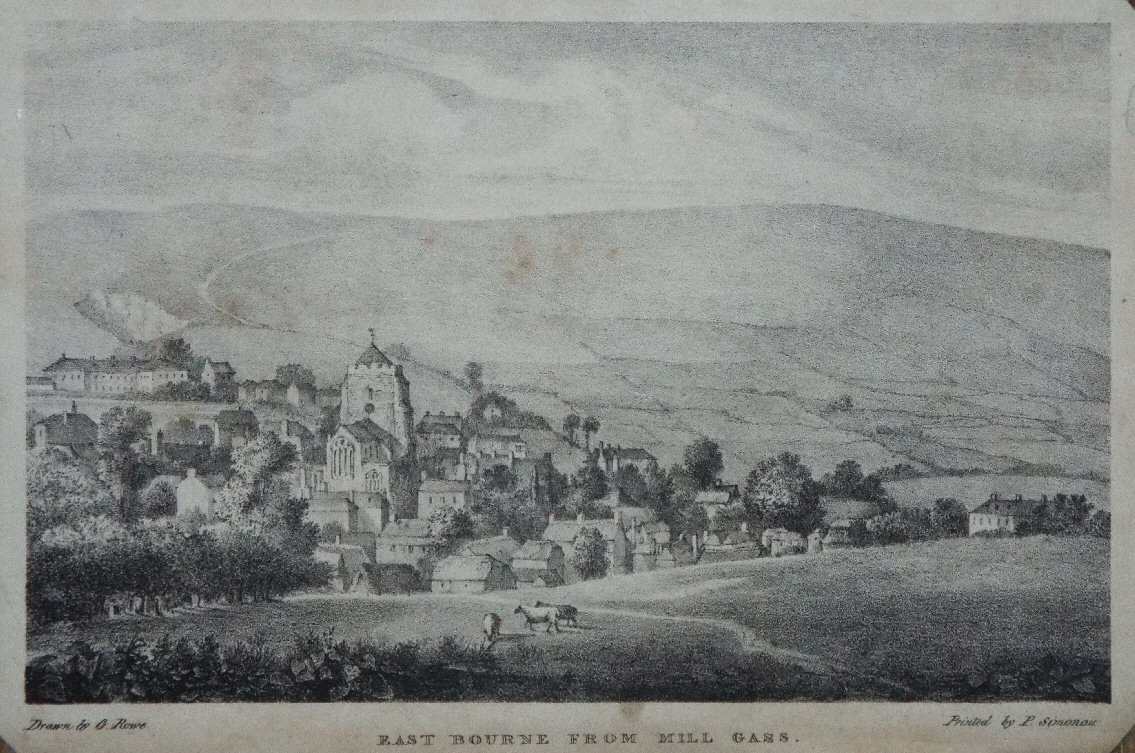 Lithograph - East Bourne from Mill Gass.